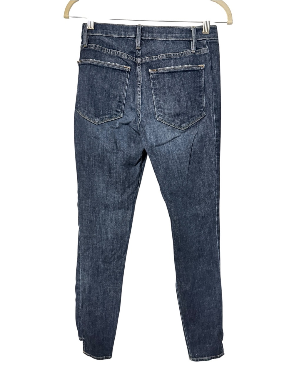 FRAME Le High Skinny Jeans Size 26 Dark Wash Split Hem High Rise Stretch Denim - Picture 7 of 9
